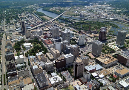aerial downtown august 2002