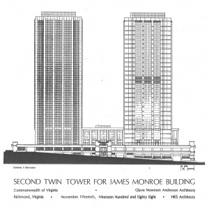 2nd Tower Proposal, Elevation A Drawing (Source: 1988 State of Virginia Feasibility Study) 