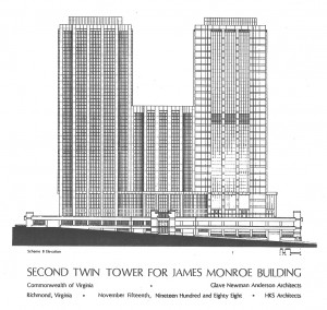 2nd Tower Proposal, Elevation B Drawing (Source: 1988 State of Virginia Feasibility Study) 