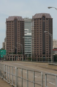 Riverfront Plaza, from the Manchester Bridge
